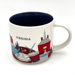 Starbucks‎ Virginia You Are Here Collection Mug 14 Oz Ceramic White Blue 2015